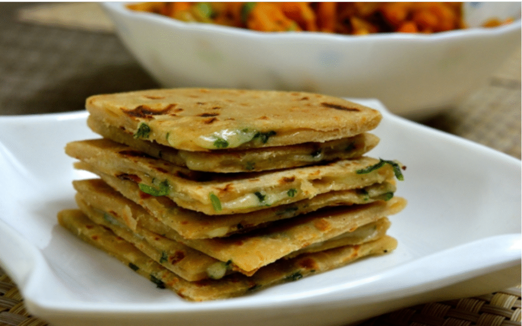 Cheesy Vegetable Paratha